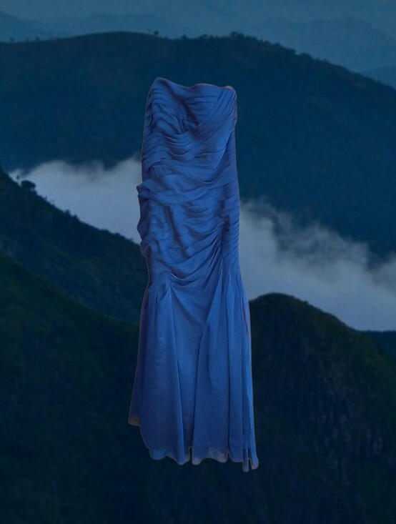 Adrianna Papell Dresses & Skirts - Adrianna Papell Blue Ruffled Maxi Dress NWOT